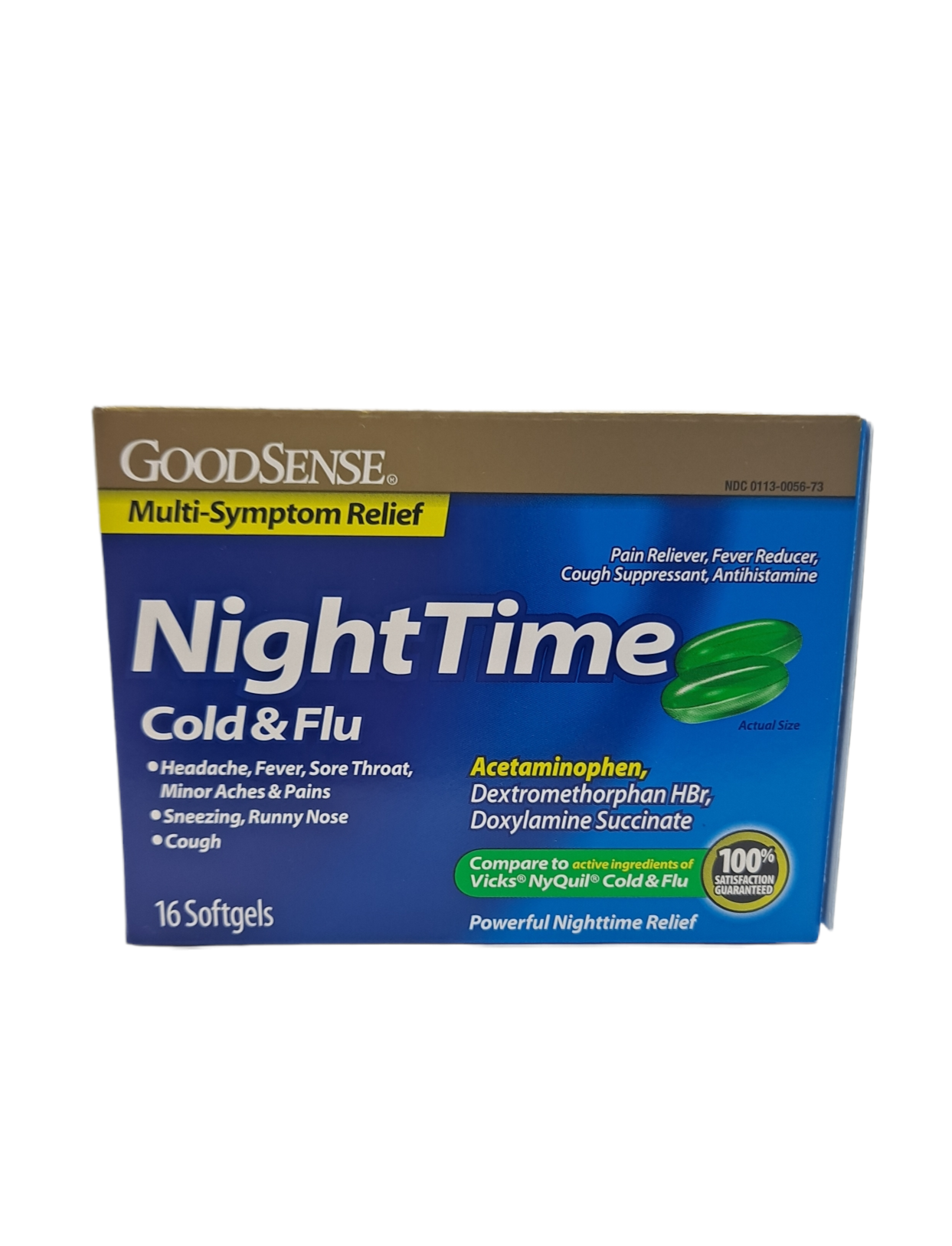 Night Time Cold & Flu /16 Softgels / Multi Symptom Relief First Pharmacy