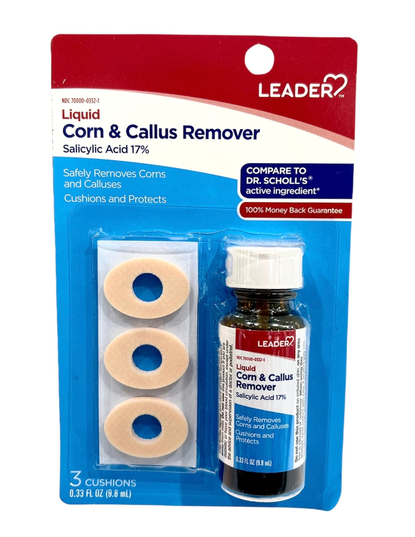 Corn & Callus Remover Salicylic Acid 3 Cushions.33 FL OZ Foot