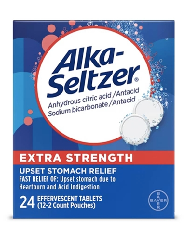 Alka - Seltzer | Extra Strength | Upset Stomach Relief | 24 Tablets