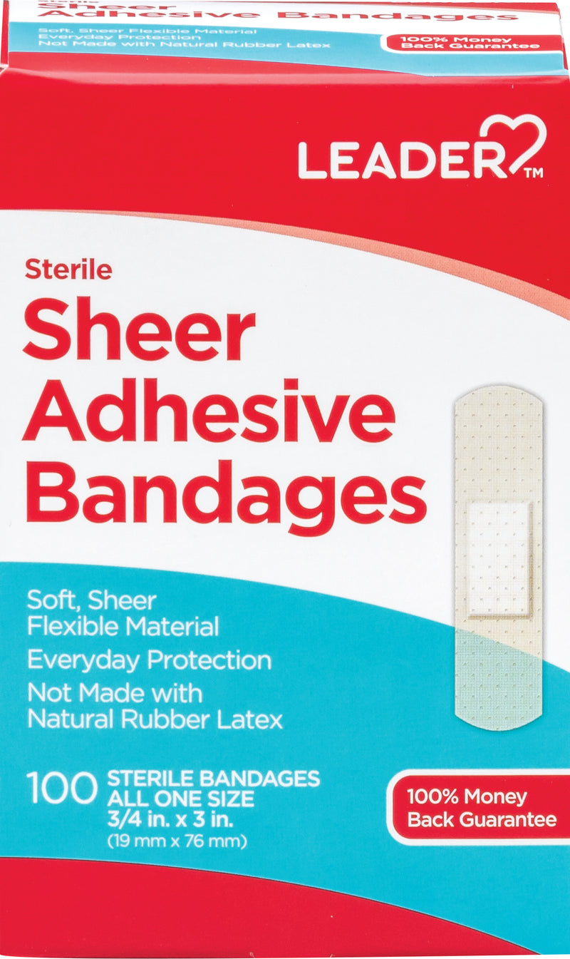 Sheer Adhesive Bandages | Sterile | 100 Bandages