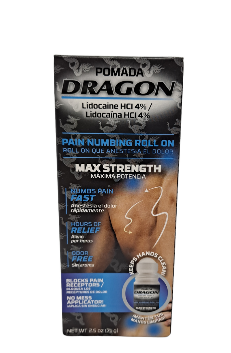 Dragon Pomada/Max Strength/ Lidocaina 4%/ 2.5onz