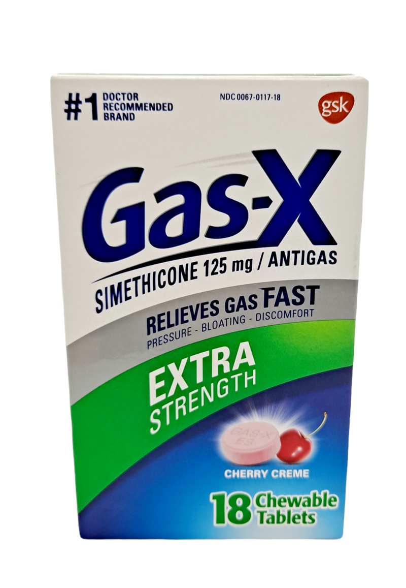 Gas-X Extra Strength  | Simethicone 125mg | Antigas | 18 chewable Tablets
