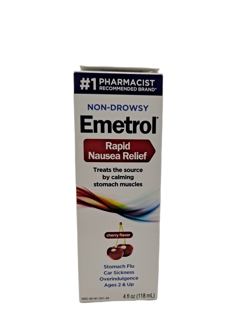 Emetrol Rapid Relief Nausea Cherry Flavor/ Calming Stomach Muscles/4floz