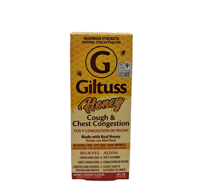 Giltuss Honey Cough & chest Congestion  Maximum Strength/ 4onz fl/ Honey Lemon Flavor