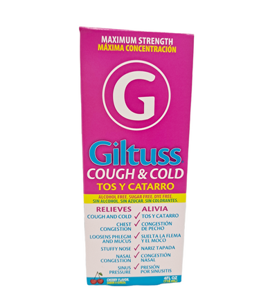 Giltuss  Cough & Cold |  Maximum Strength | 4 FL Oz | Cherry Flavor