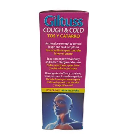 Giltuss  Cough & Cold |  Maximum Strength | 4 FL Oz | Cherry Flavor