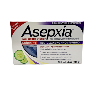 Asepxia Charcoal Acne Bar Soap /Purifying Efect 2% Salicylic Acid/ 4oz