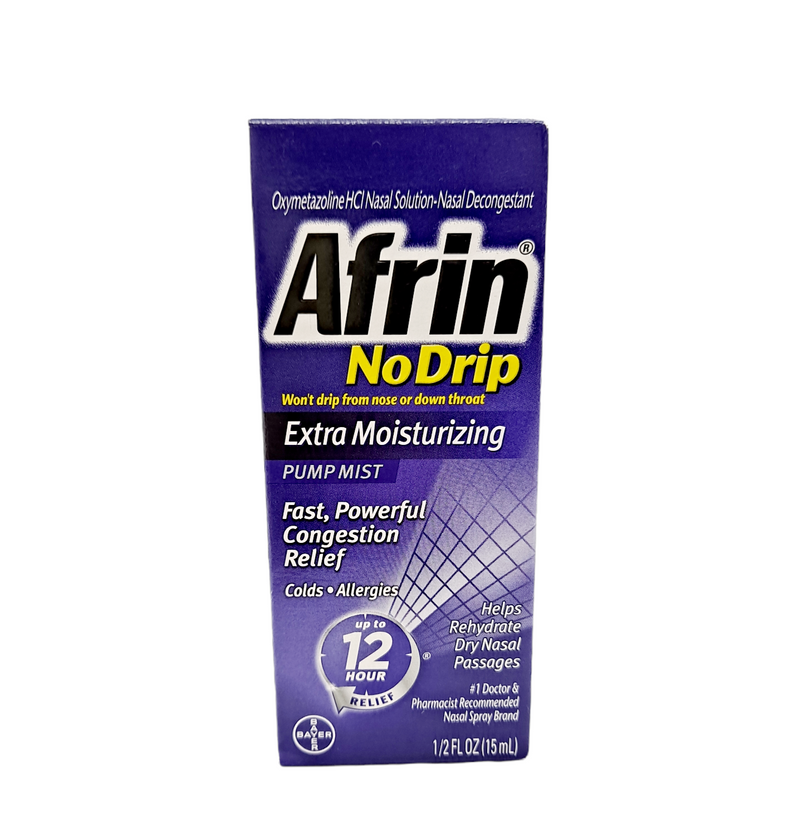 Afrin Nasal Descongestant / No Drip Extra Moisturizing Pump Mist /1/2 fl oz