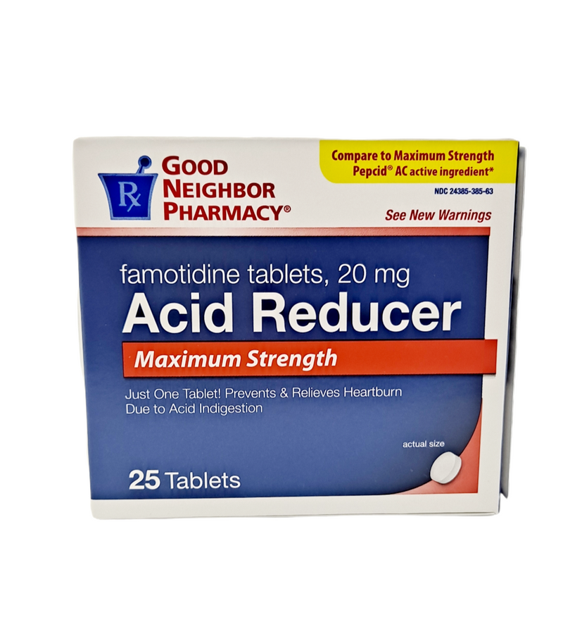 Acid Reducer / Famotidine 20mg/25 Tablets /Maximum Stregth