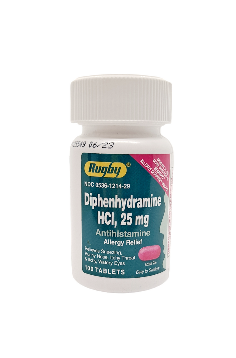 Diphenhydramine HCI 25MG /100 TABLETS/ Allergy Relief