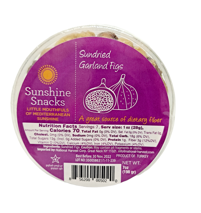 Sundried Garland Figs / 7oz /A great source of dietary fiber