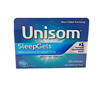 Sleep Gels Nightime Sleep Aid 50mg Diphenidramine HCI / 16 Soft Gels