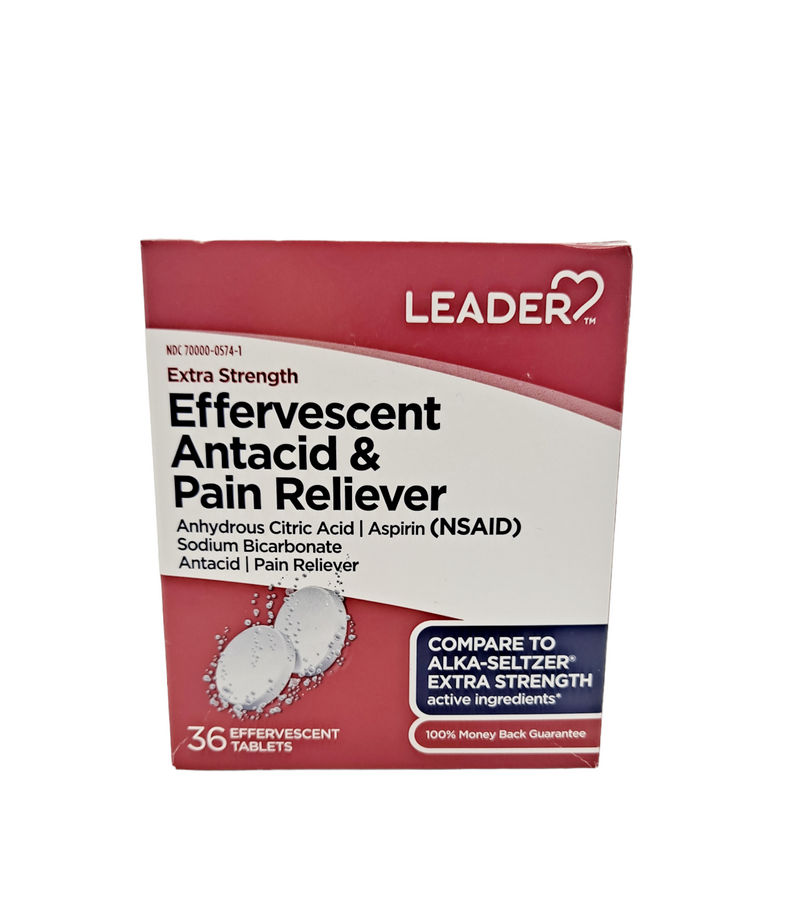 Effervescent Antacid & Pain Reliever Extra Strength /36 Tablets