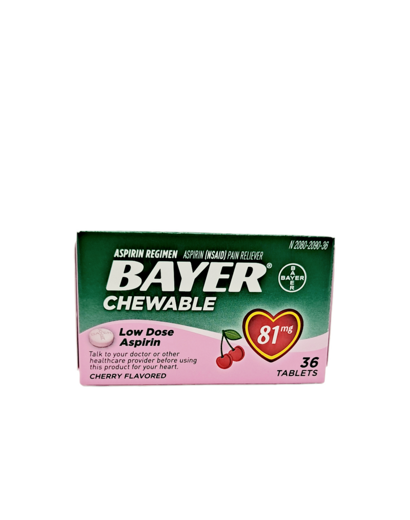 Bayer Chewable/ Low Dose Aspirin /36 tablets / Cherry Flavored