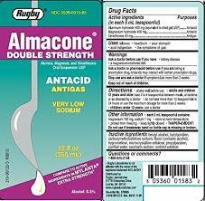 Almacone Double Strength Antacid Low Sodium/ 12fl oz