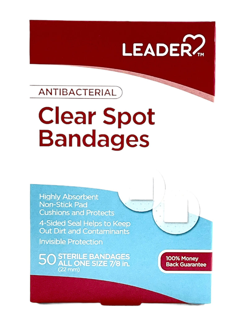 Clear Spot Bandages | Antibacterial | 50 Bandages One Size 7/8in