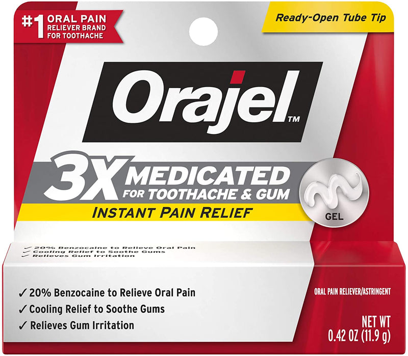 Orajel | 3X Medicated For Toothache & Gum | Instant Pain Relief | 0.25oz