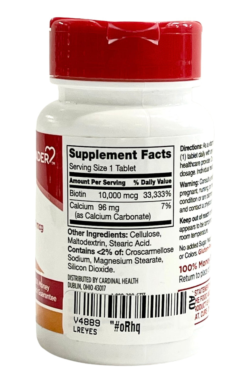 Biotin 10,000mcg | Dietary Supplement | 100 Tablets