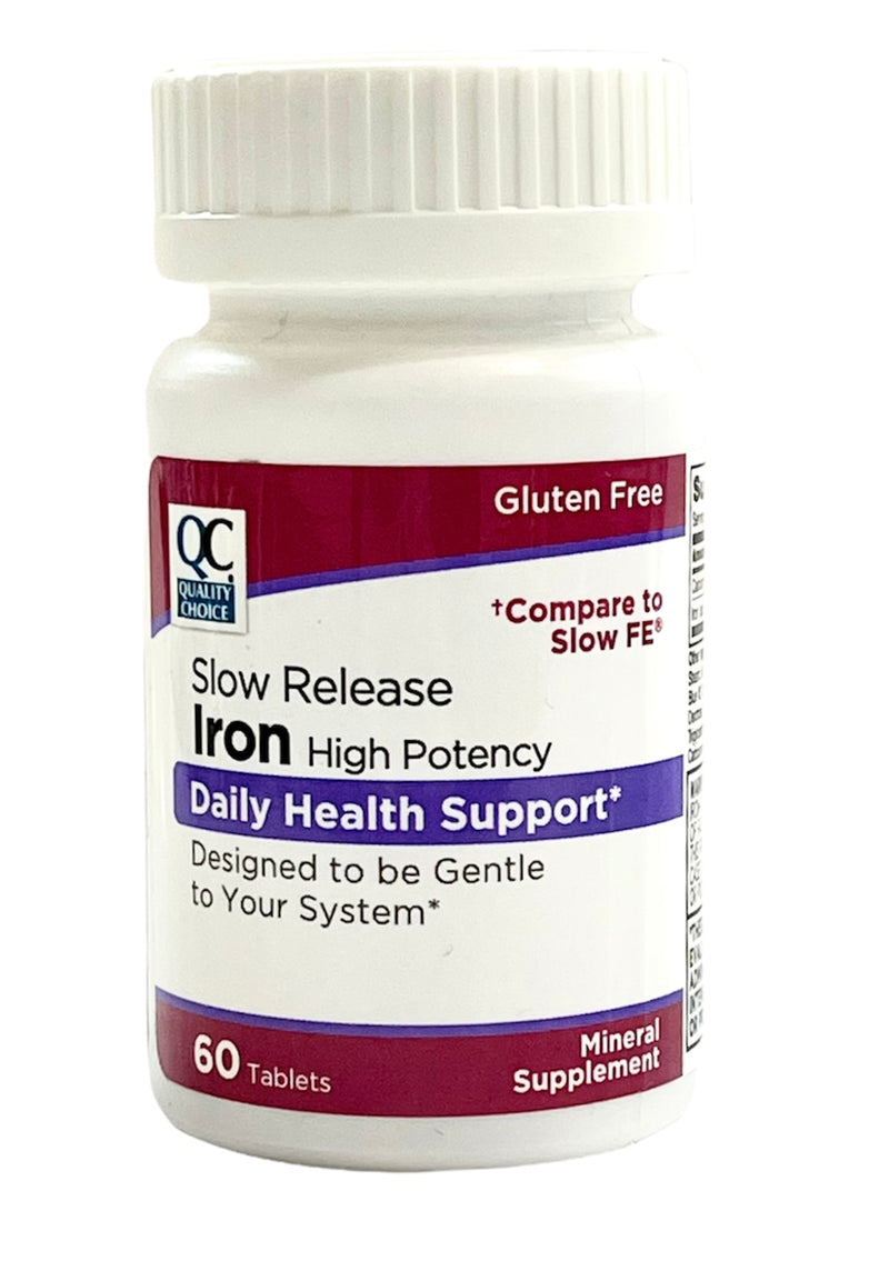 Iron | High Potency | Slow Release | Daily Health Support | 60 Tablets