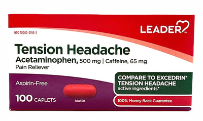 Tension Headache | Aspirin Free | 100 Caplets