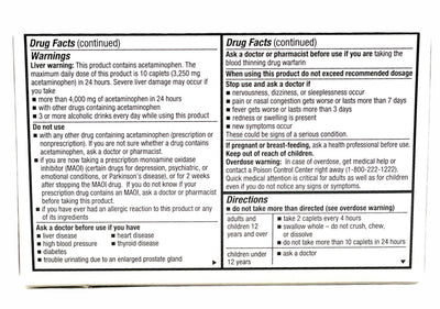 Sinus Congestion & Pain | For Adults | 24 Cool Taste Caplets