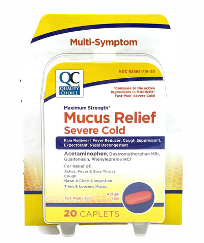 Mucus Relief Severe Cold | 20 Caplets