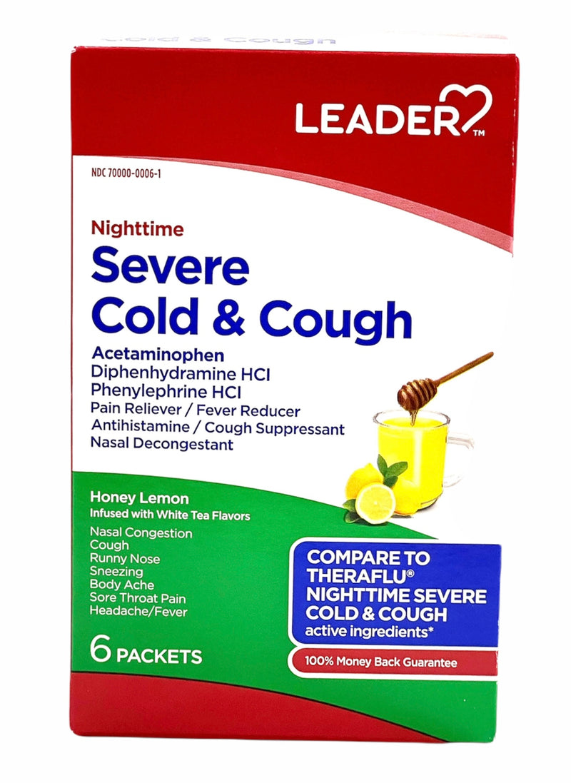 Severe Cold & Cough | Nighttime | Honey Lemon | 6 Packets
