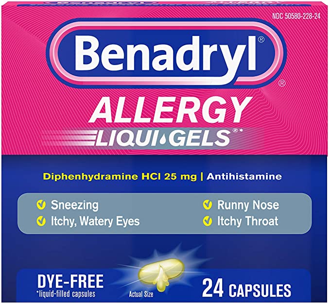 Allergy Liqui-Gels || DYE FREE || 24 Capsules