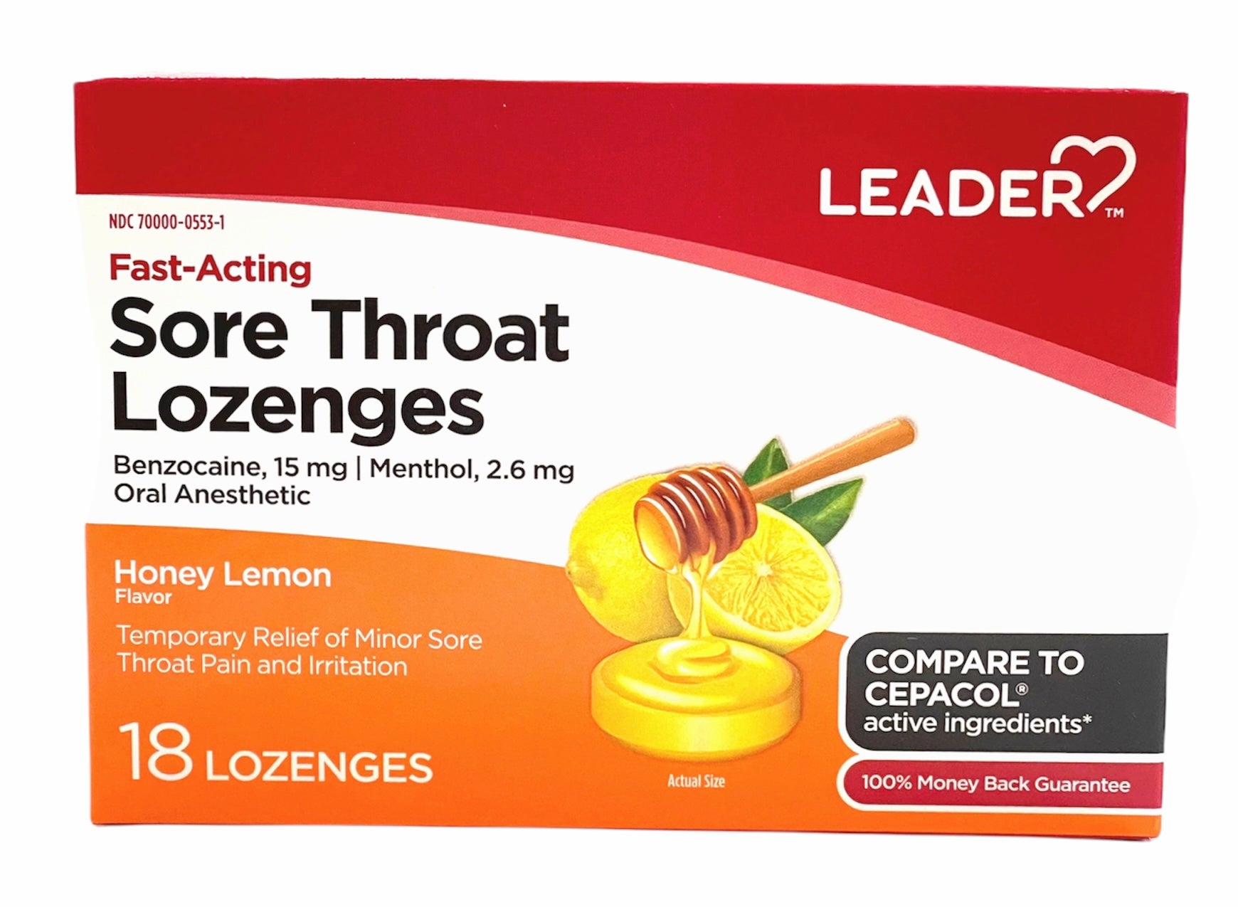 Sore Throat Lozenges | Fast-Acting | Honey Lemon Flavor | 18 Lozenges ...