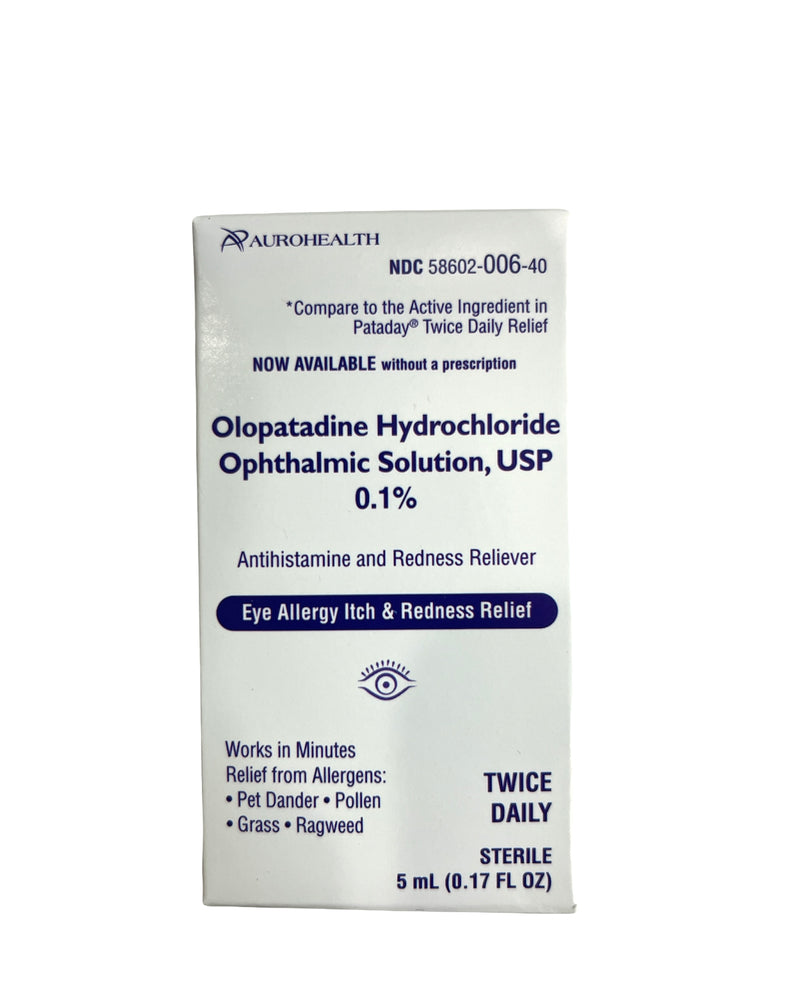 Olopatadine Hydrochloride Ophthalmic Solution, USP 0.1% | Antihistamine and Redness Reliever
