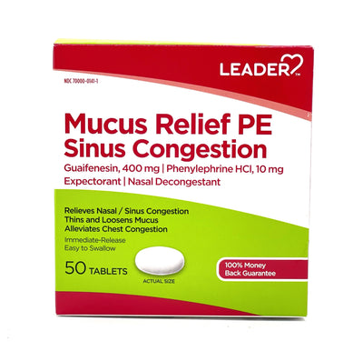 Mucus Relief PE Sinus Congestion | 50 Tablets