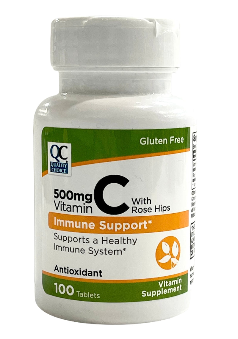 Vitamin C With Rose Hips | Immune Support | 500mg | 100 Tablets