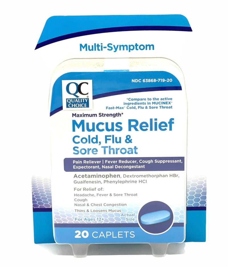 Mucus Relief Cold, Flu & Sore Throat | 20 Caplets |