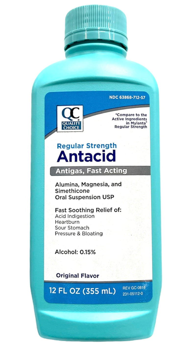 Antacid | Regular Strength | Antigas & Fast Acting | Original Flavor | 12 FL