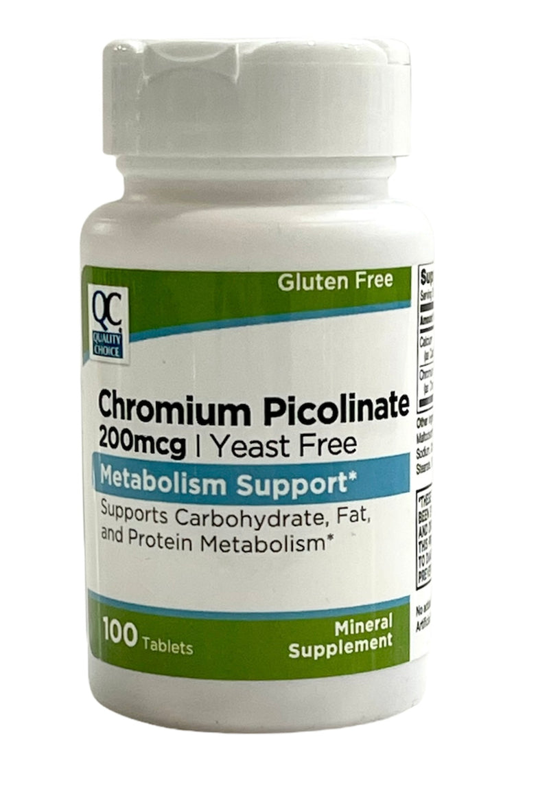 Chromium Picolinate | 200mcg | Yeast Free | Metabolism Support | 100 Tablets