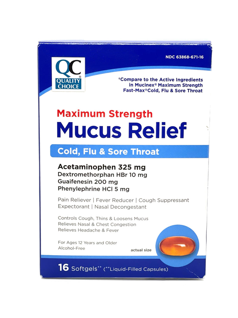 Maximum Strength Mucus Relief | 16 Soft Gels