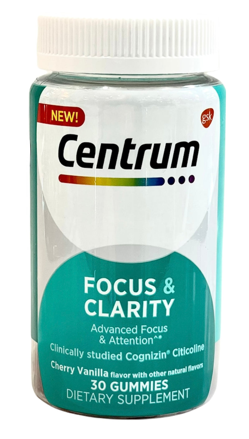 Centrum Focus & Clarity | Cherry Vanilla Flavor | 30 Gummies