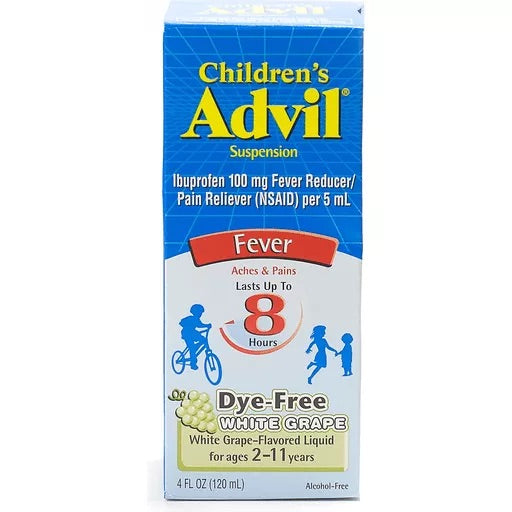 Children’s Advil | Fever | Dye Free | 2-11 years old | White Grape
