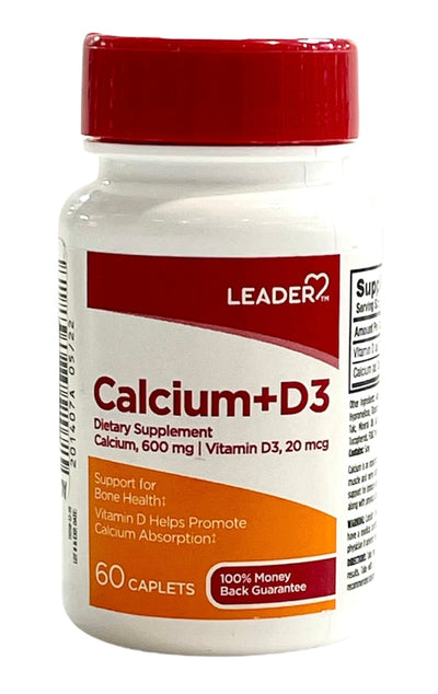 Calcium 600mg + D3 20mcg | Dietary Supplement | 60 Caplets