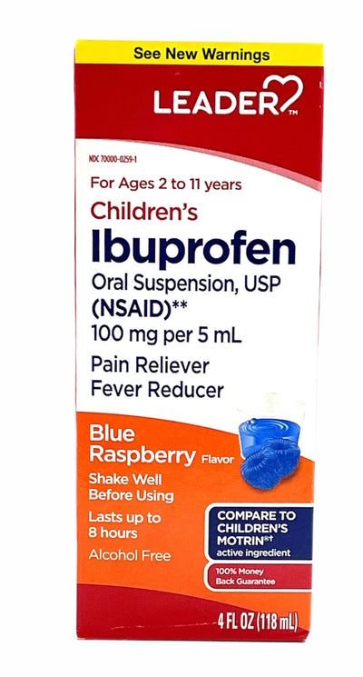 Children's Ibuprofen | Oral Suspension | Blue Raspberry Flavor | 4FL
