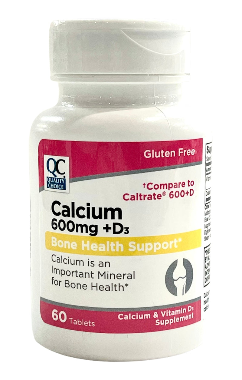 Calcium 600mg + D3 | Bone Health Support | 60 Tablets
