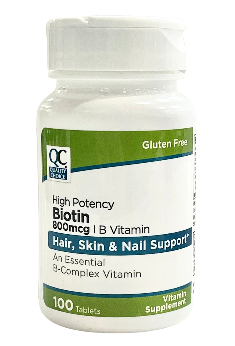 Biotin | High Potency | Hair, Skin & Nail Support | 800mcg | 100 Tablets