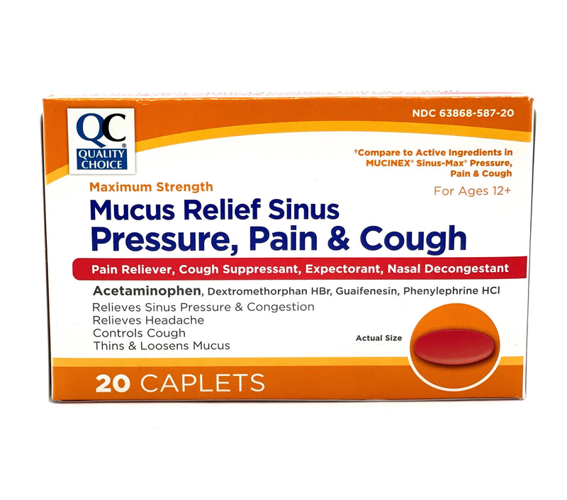 Mucus Relief Sinus Pressure, Pain & Cough | 20 Caplets