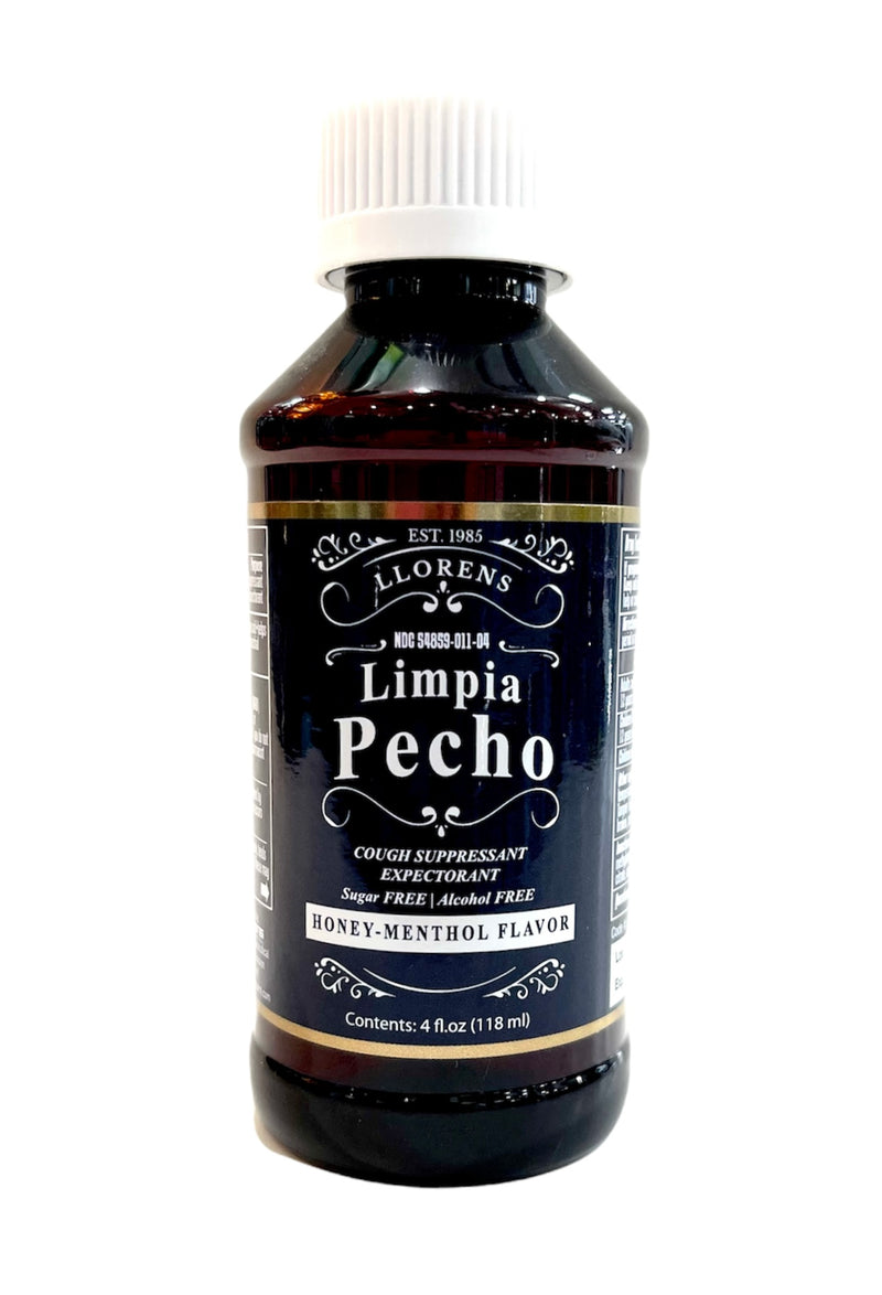 Limpia Pecho | Cough Suppressant Expectorant | Honey-Menthol Flavor | 4fl
