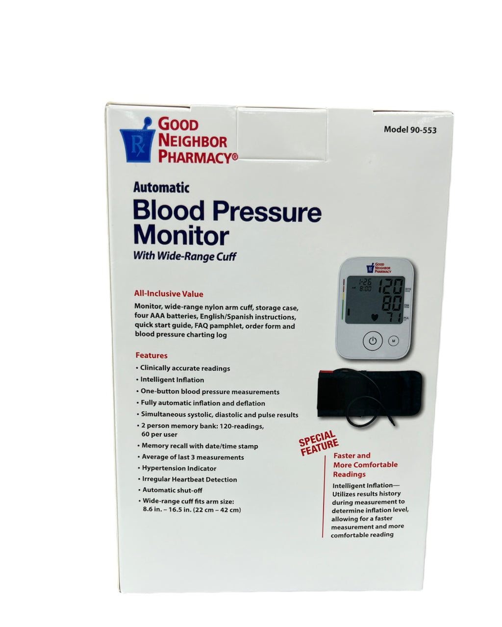 Automatic Blood Pressure Monitor | Wide Range Cuff