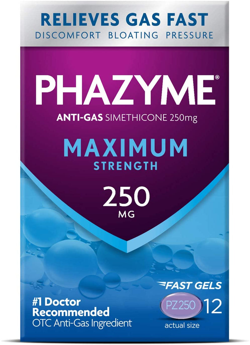 Anti Gas Maximun Strength | 250 mg | 12 Fast Gel