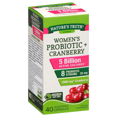 Women's Probiotic + Cranberry | 40 Vegetarian Capsules