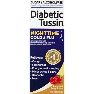 Diabetic Tussin | Nighttime Cold & Flu | Berry Flavor