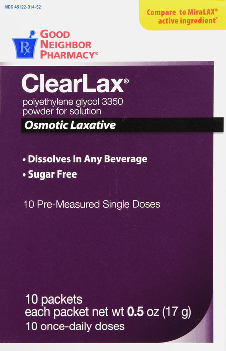 Clear Lax | Osmotic Laxative | Powder For Solution | 10 Pre Measured Single Doses