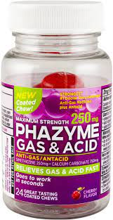 Phazyme Gas & Acid  Maximum Strenght/ 24 Coated Chews